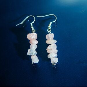 Elegant Rose Quartz Dangle Earrings